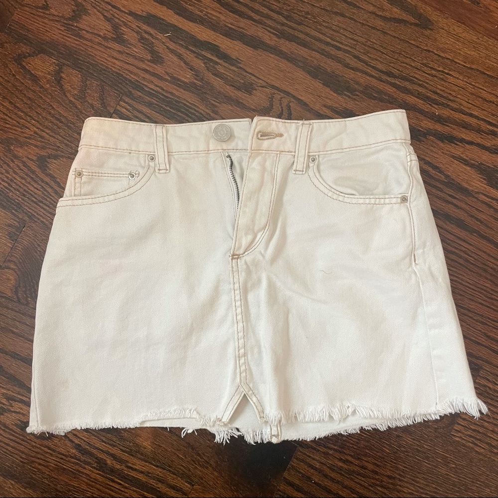 extreme short white skirt for madeline